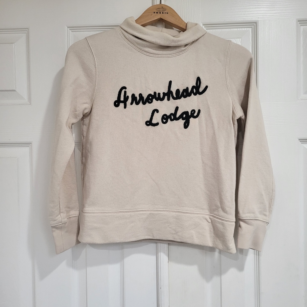 Madewell Women's Arrowhead Lodge Funnelneck Sweatshirt in Hokkaido Cream Size XS